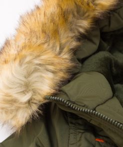 geaca verde parka pentru copii