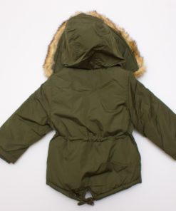geaca verde parka pentru copii