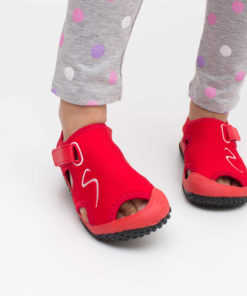 sandale copii rosii din panza