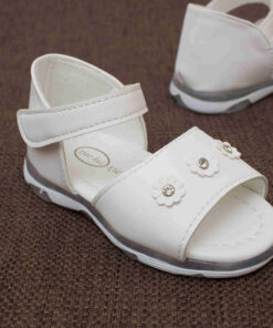 sandale albe cu led pentru copii