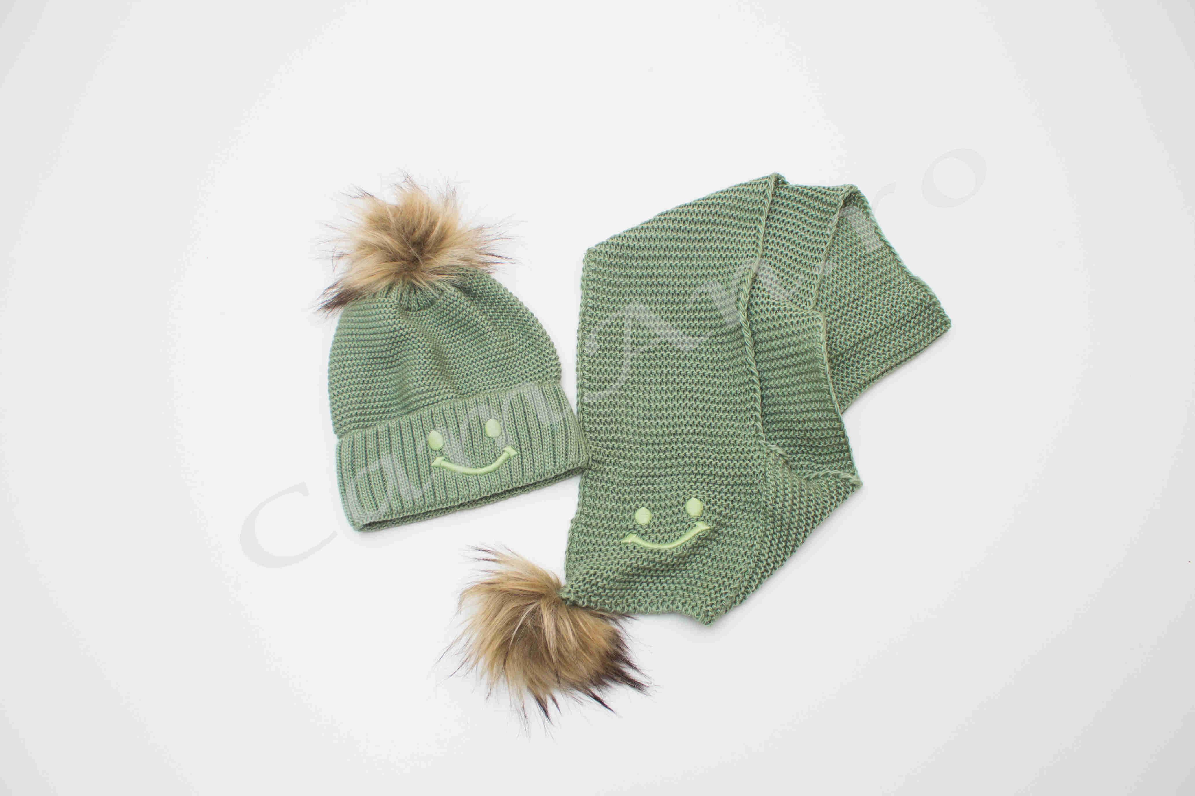 Treatment Isaac Rusty Set Tricotat Fular Si Caciula Cu Mot Pentru Copii – F74 | Magazin Online Cu  Incaltaminte Pentru Copii